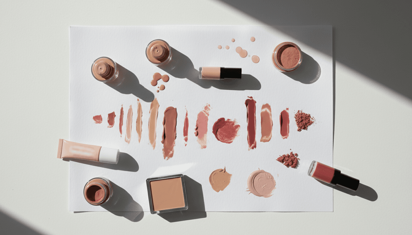Test de produits beauté vu du dessus