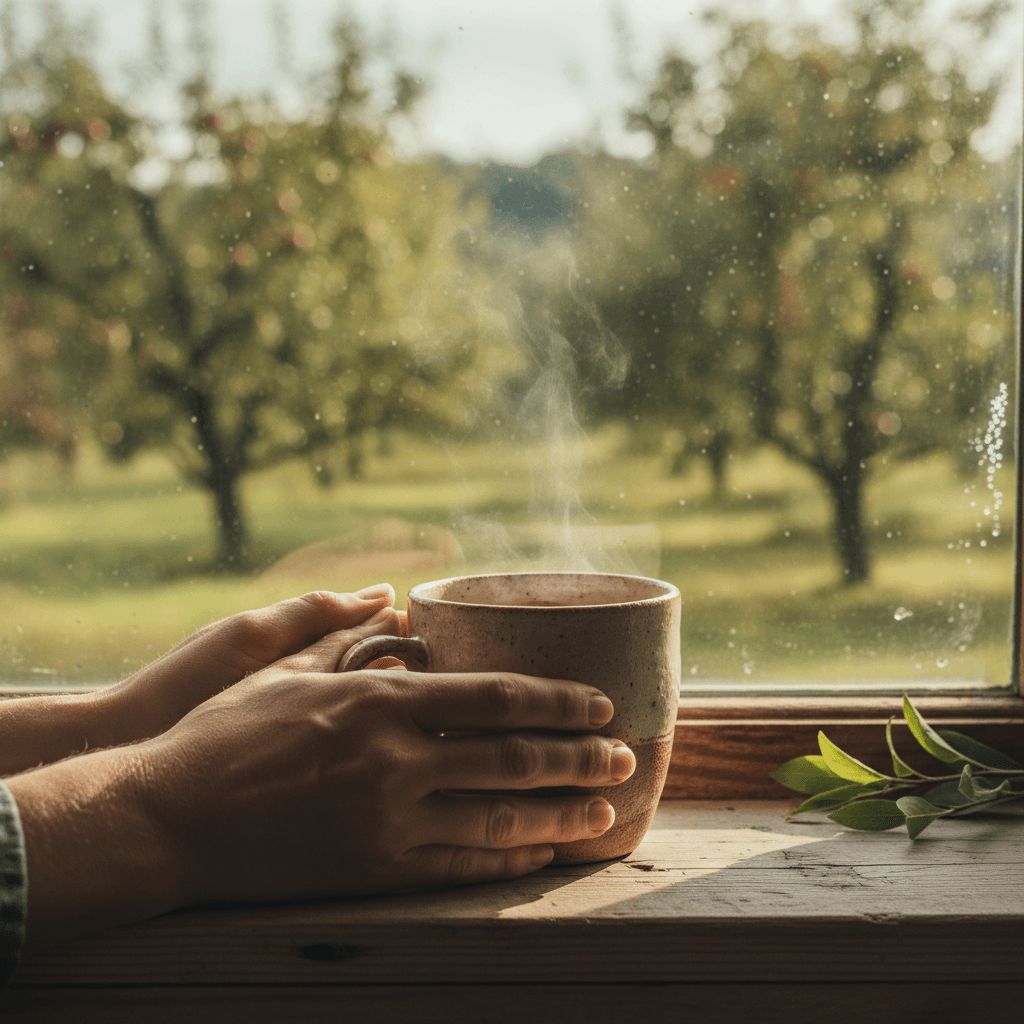 Matin calme à Antananarivo, tasse blanche et lumière douce